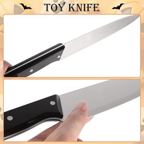 سكين مزيف - دعامات مزحة واقعية لقتل الجزار، ملحقات سكين وهمية لحفلات الهالوين الرعب والأفلام التنكرية (رمادي) in Kuwait