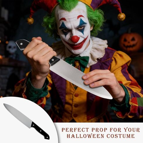 سكين مزيف - دعامات مزحة واقعية لقتل الجزار، ملحقات سكين وهمية لحفلات الهالوين الرعب والأفلام التنكرية (رمادي) in Kuwait