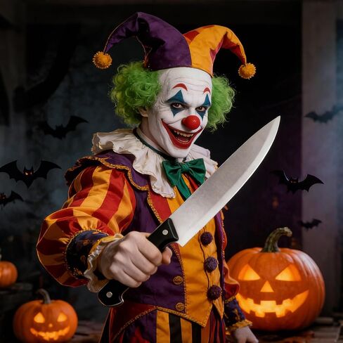 سكين مزيف - دعامات مزحة واقعية لقتل الجزار، ملحقات سكين وهمية لحفلات الهالوين الرعب والأفلام التنكرية (رمادي) in Kuwait