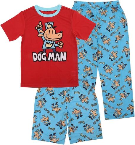 Bioworld Dog Man All-Over Print Boy’s 3-Piece Pajama Set in Saudi Arabia