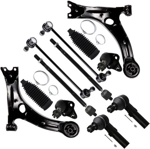 10PCS ASTOU Front Suspension Kit fit for 2009-2013 for Toyota Corolla Lower Control Arm Lower Ball Joint Inner Outer Tie Rod End w/Boot Sway Bar End Link in Saudi Arabia