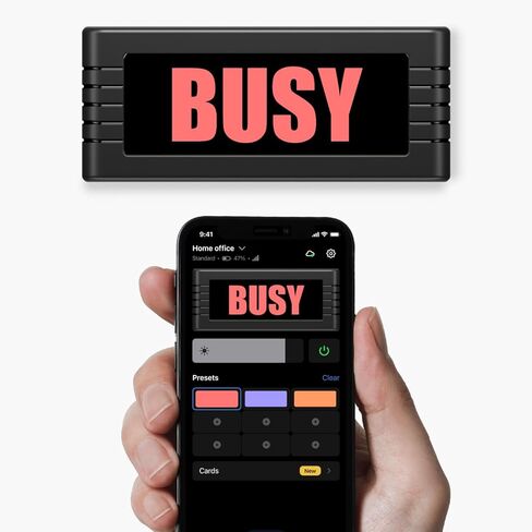 BusyBox S smart sign | Bluetooth | Battery Powered | Home Office | Wireless | Recording | Gaming | Streaming | Do Not Disturb Sign | On Air Sign | Office Decor | Online Classes (5,000 mAH Battery) in Saudi Arabia