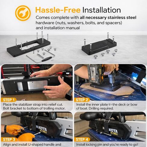 1854023 MKA-23 Composite Quick Release Bracket, Quick Mounted Plate Replacement for Riptide Electric Steer Trolling Motor, Black Composite in Kuwait