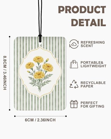 ريفي الربيع الأزهار سيارة الهواء المعطر 4 قطع، Cottagecore زهرة الجمالية شنقا معطر الهواء للسيارات خزانة الكتب درج، لطيف اكسسوارات السيارات جرلي للنساء الفتيات in Kuwait