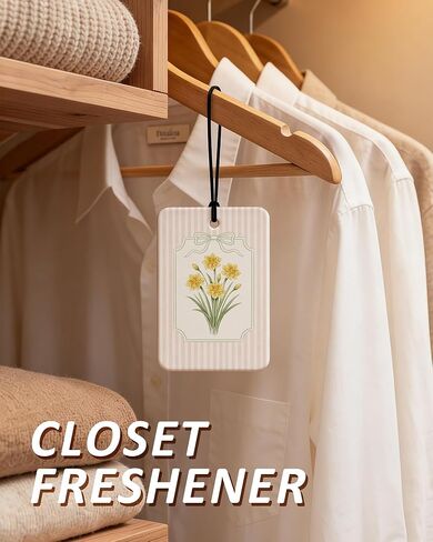 ريفي الربيع الأزهار سيارة الهواء المعطر 4 قطع، Cottagecore زهرة الجمالية شنقا معطر الهواء للسيارات خزانة الكتب درج، لطيف اكسسوارات السيارات جرلي للنساء الفتيات in Kuwait