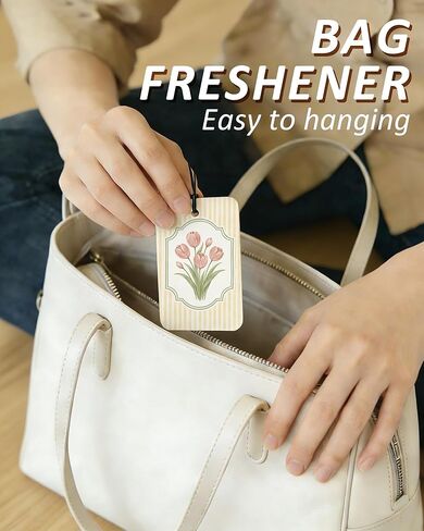 ريفي الربيع الأزهار سيارة الهواء المعطر 4 قطع، Cottagecore زهرة الجمالية شنقا معطر الهواء للسيارات خزانة الكتب درج، لطيف اكسسوارات السيارات جرلي للنساء الفتيات in Kuwait