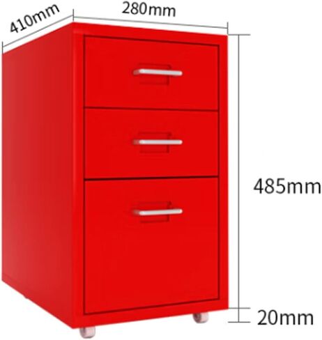 Office File Cabinets 3-Drawer Metal Mobile File Cabinet with Lock, Under Desk Rolling Filing Cabinet Home Office Storage Cabinet for Legal/Letter/A4 Size Filing Cabinet (Color : Gris) (Gris ) in Saudi Arabia