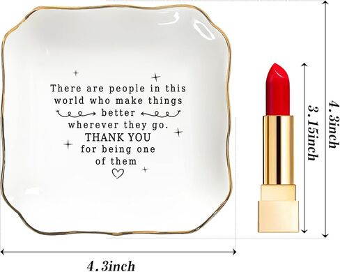 Thank You Jewelry Dish Ceramic Ring Holder – Appreciation Gifts for Women, Friends, Coworkers, Boss, Teacher – Trinket Tray for Rings, Earrings, Keys, Desk Décor in Saudi Arabia