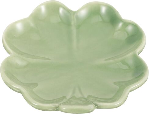 Kichvoe Four-Leaf Clover Ceramic Jewelry Tray Shamrock Ring Holder Trinket Dish for Home Vanity Desk Organizer 3.54X3.54X0.59 Inches in Saudi Arabia