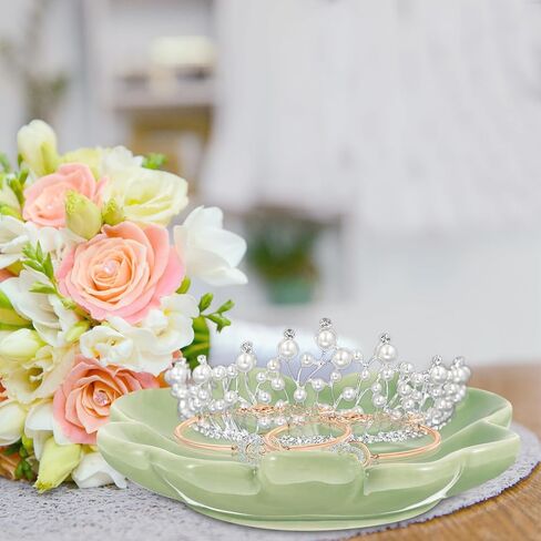 Kichvoe Four-Leaf Clover Ceramic Jewelry Tray Shamrock Ring Holder Trinket Dish for Home Vanity Desk Organizer 3.54X3.54X0.59 Inches in Saudi Arabia