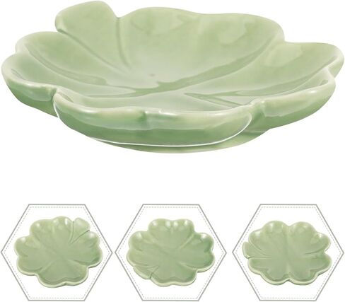 Kichvoe Four-Leaf Clover Ceramic Jewelry Tray Shamrock Ring Holder Trinket Dish for Home Vanity Desk Organizer 3.54X3.54X0.59 Inches in Saudi Arabia
