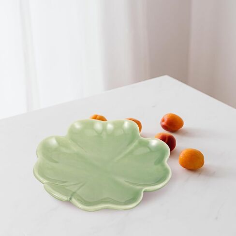 Kichvoe Four-Leaf Clover Ceramic Jewelry Tray Shamrock Ring Holder Trinket Dish for Home Vanity Desk Organizer 3.54X3.54X0.59 Inches in Saudi Arabia