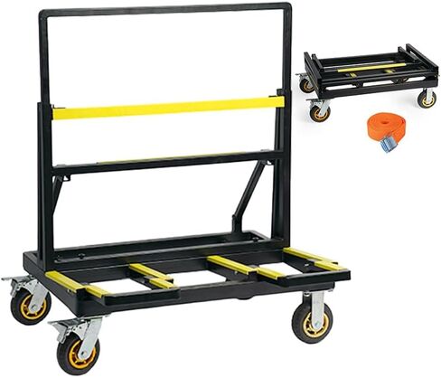 HILLHOUSE Upgraded Folding dryboard Cart, Gypsum Board Truck with PU Rotating casters, 44.5 "x 24" x 36 "Plywood Cart, Load-Bearing 2200 LBS, Portable Drywall cart for Moving Plywood and Glass in Saudi Arabia
