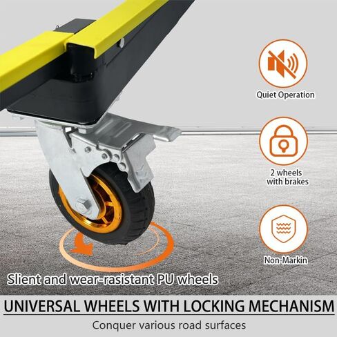 HILLHOUSE Upgraded Folding dryboard Cart, Gypsum Board Truck with PU Rotating casters, 44.5 "x 24" x 36 "Plywood Cart, Load-Bearing 2200 LBS, Portable Drywall cart for Moving Plywood and Glass in Saudi Arabia