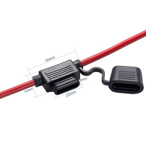 10 عبوات - 10 AWG حامل مصهر مضمن، حامل مصهر شفرة ATC/ATO عالي التحمل مقاوم للماء مع مصهر 40 أمبير لمركب بحري للسيارات RV 12 فولت in Kuwait