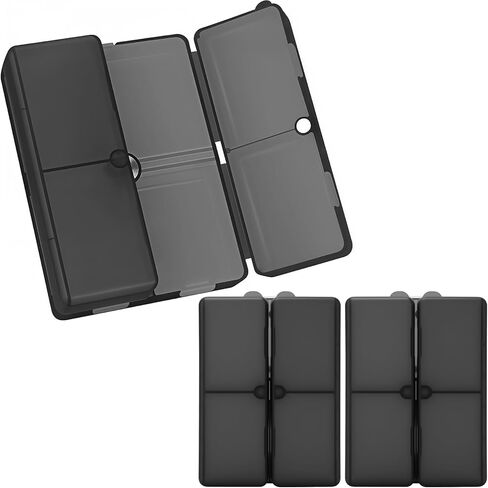 FYY Daily Pill Organizer,7 Compartments Portable Pill Case Travel Pill Organizer,[Folding Design] Large Pill Box for Purse Pocket to Hold Vitamins,Cod Liver Oil,Supplements and Medication-Clear Black in Saudi Arabia