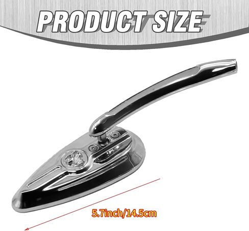 2Pcs 8mm/ 10mm Chrome Skull Teardrop Aluminum Rearview Side Mirrors Replacement for Harley Dyna Electra Glide Motorcycle (Left and Right) in Saudi Arabia