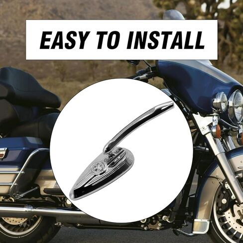 2Pcs 8mm/ 10mm Chrome Skull Teardrop Aluminum Rearview Side Mirrors Replacement for Harley Dyna Electra Glide Motorcycle (Left and Right) in Saudi Arabia