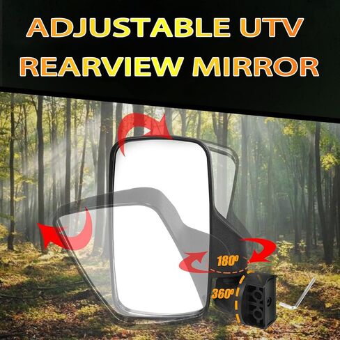 UTV Rear View Mirror for Kawasaki Ridge 999 2024-2026, Wide Angle Rearview Mirror for Side by Side, Breakaway Adjustable Clamp Mount Mirror for Off Road,B Side View Mirrors Pair in Saudi Arabia