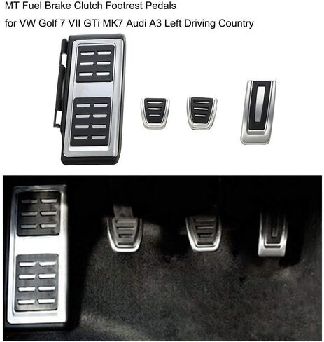 WANWU Stainless Steel Pedals Footrest Cover Accelerator Brake Compatible with Audi A3 S3 Golf 7 GTI MK7 2014 Skoda Octavia (MT) in Saudi Arabia