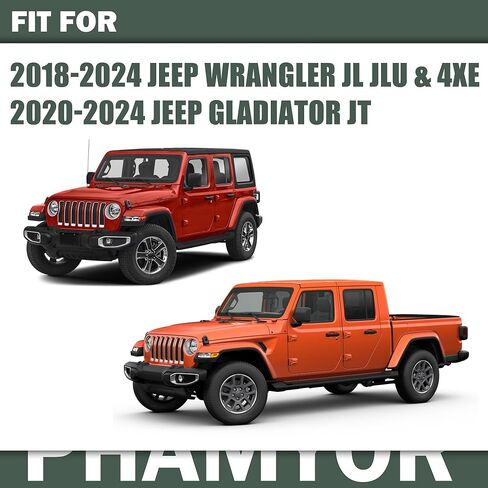 دواسة غاز ألومنيوم مضادة للانزلاق ودواسة فرامل متوافقة مع 2018-2025 Jeep Wrangler JL JLU 4XE وJeep Gladiator JT، بدون حفر غطاء لوحة الغاز غير القابل للانزلاق ووسادة التسريع، أحمر in Kuwait