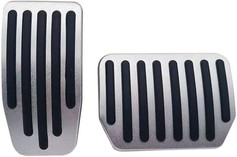 ملحقات أغطية دواسات الألومنيوم الأوتوماتيكية، مجموعة وسادات دواسات القدم غير قابلة للانزلاق، أغطية دواسات الفرامل المتوافقة مع Tesla 2016-2025 Model 3 Model Y، فضي in Kuwait