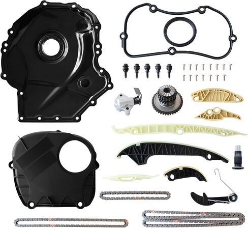 مجموعة سلسلة التوقيت AUCERAMIC EA888 Gen3 مع غطاء توقيت مناسب لأودي A3 A4 A5 A6 Q5 Q3 S3 TT 2015-2020، VW Golf Jetta Arteon GTI 2018-2020 1.8L 2.0L استبدال 06H109210AG 06H103269H in Saudi Arabia