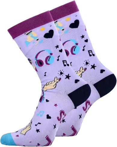 Sophauteem K-Pop Socks for Girls, Just a Girl Who Loves K-Pop Cute Crew Socks, Korean Pop Fan Gift, Kpop Lover Socks for Teens Women, Music Lover Gift Valentines Day Ideas in Saudi Arabia