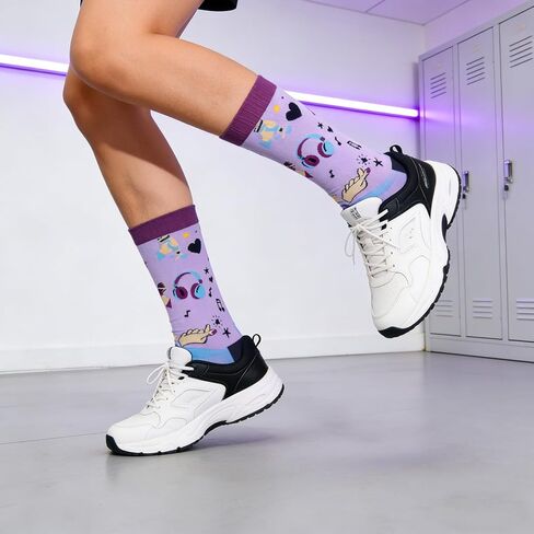 Sophauteem K-Pop Socks for Girls, Just a Girl Who Loves K-Pop Cute Crew Socks, Korean Pop Fan Gift, Kpop Lover Socks for Teens Women, Music Lover Gift Valentines Day Ideas in Saudi Arabia