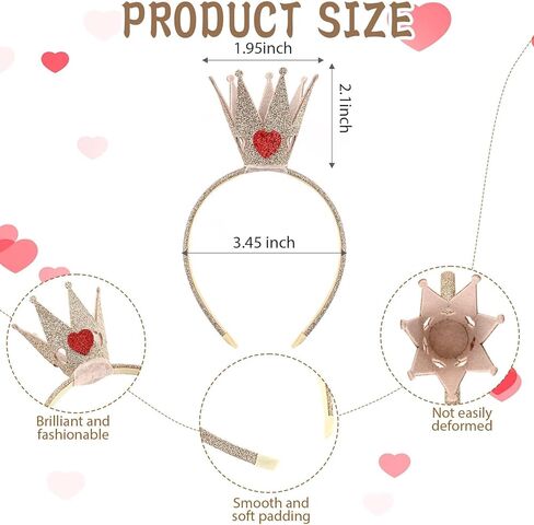 5 Pcs Queen Costume Accessories Include Crown Headband,Heart Rhinestone Wand,Stickers,Red Heart Dangle Earrings and Necklace in Saudi Arabia