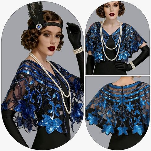 ELECLAND 10 قطع 1920s Flapper Gatsby مجموعة إكسسوارات أزياء طافوا 20 مع غطاء رأس للنساء in Kuwait