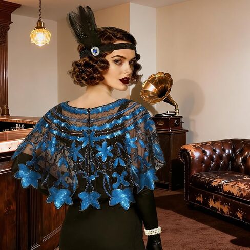ELECLAND 10 قطع 1920s Flapper Gatsby مجموعة إكسسوارات أزياء طافوا 20 مع غطاء رأس للنساء in Kuwait