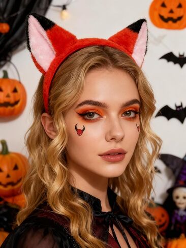 Fox Ears and Tail, Halloween Fox Headband Costume Set, Animal Dress Up Accessories in Kuwait