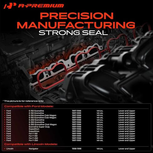 A-Premium 3PCS Lower and Upper Engine Manifold Seal Gasket Set Compatible with Ford F-150 1997-1999, F-250, E-150 E-250 E-350 Econoline, E-350 Econoline Club Wagon, Expedition & Lincoln Navigator in Saudi Arabia