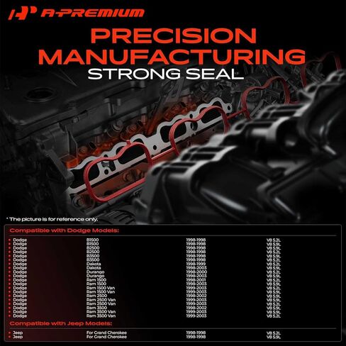A-Premium Lower and Upper Engine Intake Manifold Gasket Set Compatible with Jeep Grand Cherokee 1998 & Dodge Durango/Dakota 1998-2003, Ram 1500 2500 3500, Ram 1500 2500 3500 Van, B1500, B2500, B3500 in Saudi Arabia