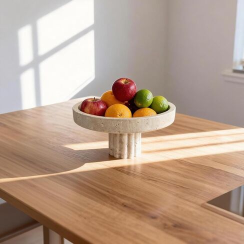 صينية تزيين من الرخام الطبيعي، منظم زينة حديث على شكل صدفي للعطور والشموع وصحن المجوهرات (حجر جيري بيج) in Kuwait