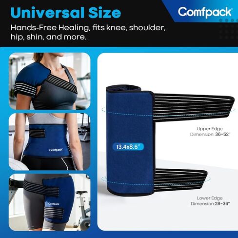 حزمة ثلج كبيرة ملفوفة حول الركبة بالكامل بعد الجراحة، حزمة ثلج هلامية قابلة لإعادة الاستخدام لإصابات الركبة، وتخفيف الألم، والتورم، وجراحة الركبة، والرباط الصليبي الأمامي، والتهاب المفاصل، وتمزق الغضروف المفصلي in Kuwait