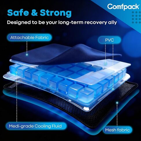 حزمة ثلج كبيرة ملفوفة حول الركبة بالكامل بعد الجراحة، حزمة ثلج هلامية قابلة لإعادة الاستخدام لإصابات الركبة، وتخفيف الألم، والتورم، وجراحة الركبة، والرباط الصليبي الأمامي، والتهاب المفاصل، وتمزق الغضروف المفصلي in Kuwait