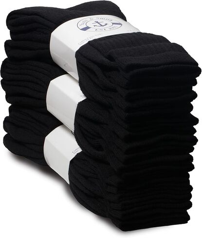 Yacht & Smith 12 Pairs Of Mens Wholesale Bulk Sports Crew, Athletic Case Pack Socks in Saudi Arabia