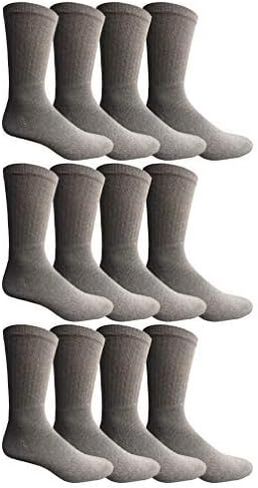 Yacht & Smith 12 Pairs Of Mens Wholesale Bulk Sports Crew, Athletic Case Pack Socks in Saudi Arabia