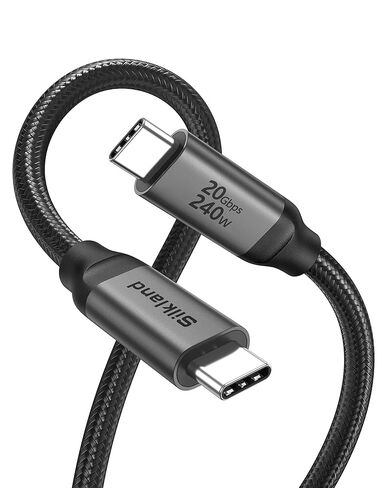كابل عرض شاشة Silkland USB C 3.3FT، 8K@30 هرتز، 4K@144 هرتز، 5K 60 هرتز فيديو | نقل بيانات بسرعة 20 جيجابت في الثانية، شحن PD بقدرة 240 وات، كابل USB C 3.2 Gen 2x2، متوافق مع iPhone 17 وMacBook وCarPlay وشاشة محمولة in Kuwait