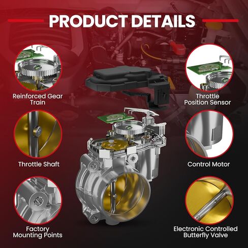 MOCA S20025 مجموعة جسم الخانق استبدال 2005-2007 لـ Ford Five Hundred 3.0L (بدون أنابيب)، 2005-2007 لـ Ford Freestyle 3.0L (بدون أنابيب)، 2005-2007 لـ Mercury Montego 3.0L (بدون أنابيب) in Saudi Arabia