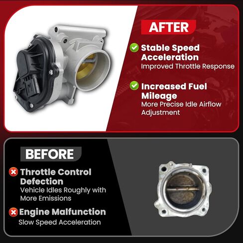 MOCA S20025 مجموعة جسم الخانق استبدال 2005-2007 لـ Ford Five Hundred 3.0L (بدون أنابيب)، 2005-2007 لـ Ford Freestyle 3.0L (بدون أنابيب)، 2005-2007 لـ Mercury Montego 3.0L (بدون أنابيب) in Saudi Arabia