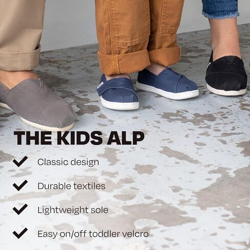 TOMS unisex child Classic Alpargata Sneaker, Navy Canvas, 3 Big Kid US in Saudi Arabia