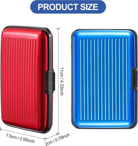 2 Pieces Credit Card Holder Slim Mini RFID Blocking Credit Card Protector Aluminum Business Card Case for Women Men (Green, Gray) in Kuwait