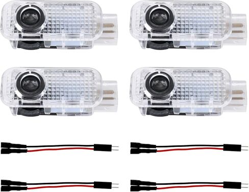 4pcs Never Fade LED Door Light Logo Projection, Car Door Puddle Panel Lights Logo Projector Automotive Accessories Compatible with A3/A4/A5/A6/A7/A8/Q3/Q5/Q7/R8/TT/RS/S3/S4/S5/S6 (4 Rings) in Saudi Arabia