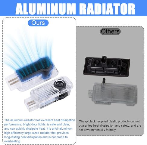 4pcs Never Fade LED Door Light Logo Projection, Car Door Puddle Panel Lights Logo Projector Automotive Accessories Compatible with A3/A4/A5/A6/A7/A8/Q3/Q5/Q7/R8/TT/RS/S3/S4/S5/S6 (4 Rings) in Saudi Arabia