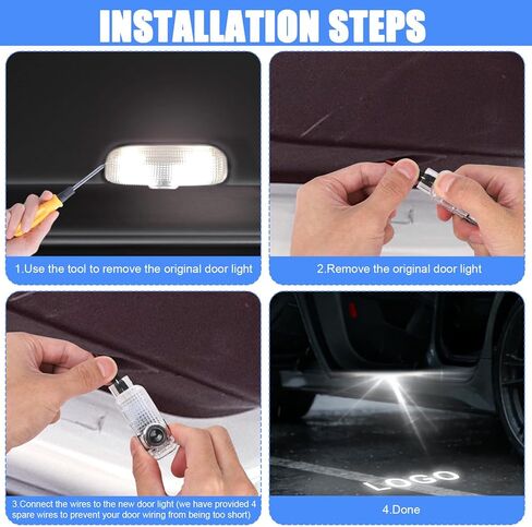 4pcs Never Fade LED Door Light Logo Projection, Car Door Puddle Panel Lights Logo Projector Automotive Accessories Compatible with A3/A4/A5/A6/A7/A8/Q3/Q5/Q7/R8/TT/RS/S3/S4/S5/S6 (4 Rings) in Saudi Arabia