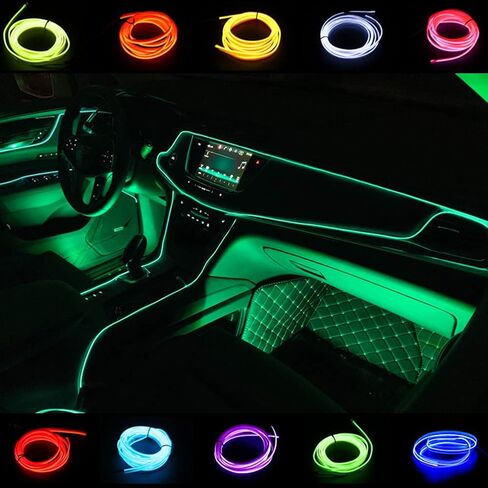 ABALDI Car Strip Light USB Neon Light El Wire for Car Led Decoration(5m16ft,USB,Purple) in Saudi Arabia