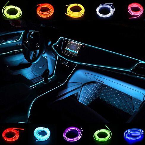 ABALDI Car Strip Light USB Neon Light El Wire for Car Led Decoration(5m16ft,USB,Purple) in Saudi Arabia